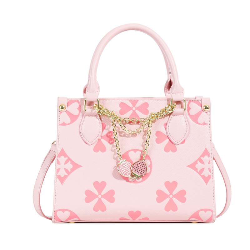 Monica Foster New style vintage printed handbag with a compact square shape