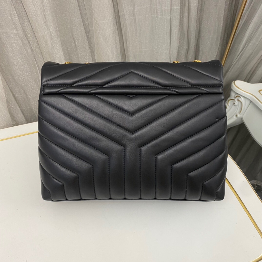 SAINT LAURENT Loulou medium quilted leather shoulder bag black - Bag