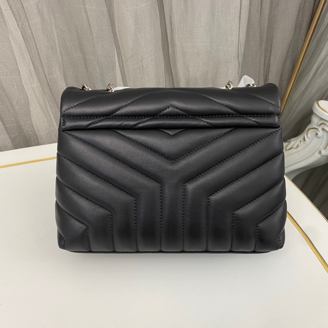 SAINT LAURENT Loulou Small Quilted Leather Shoulder Bag Black - Bag
