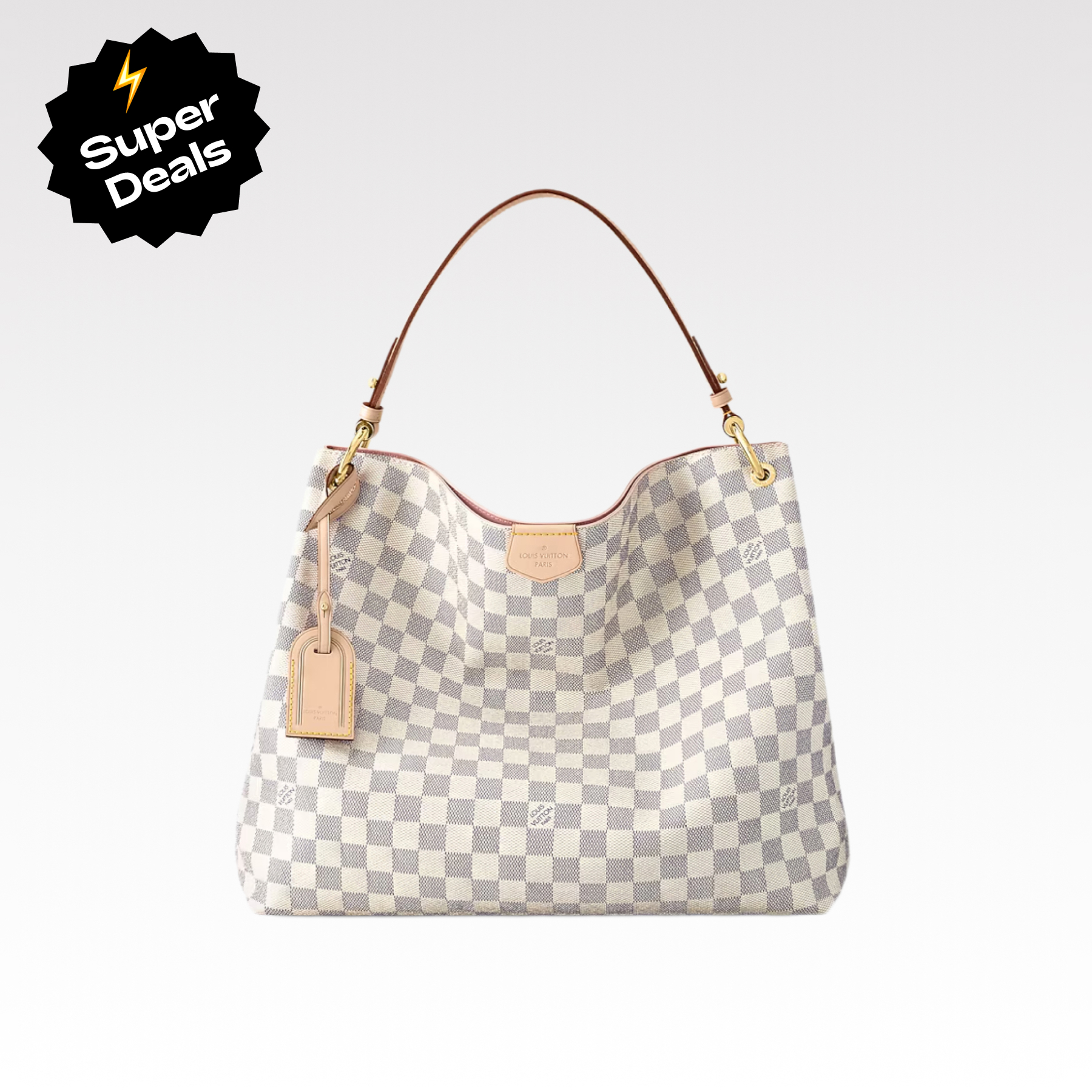 Louis Vuitton Graceful MM Damier Azur Canvas Shoulder Bag