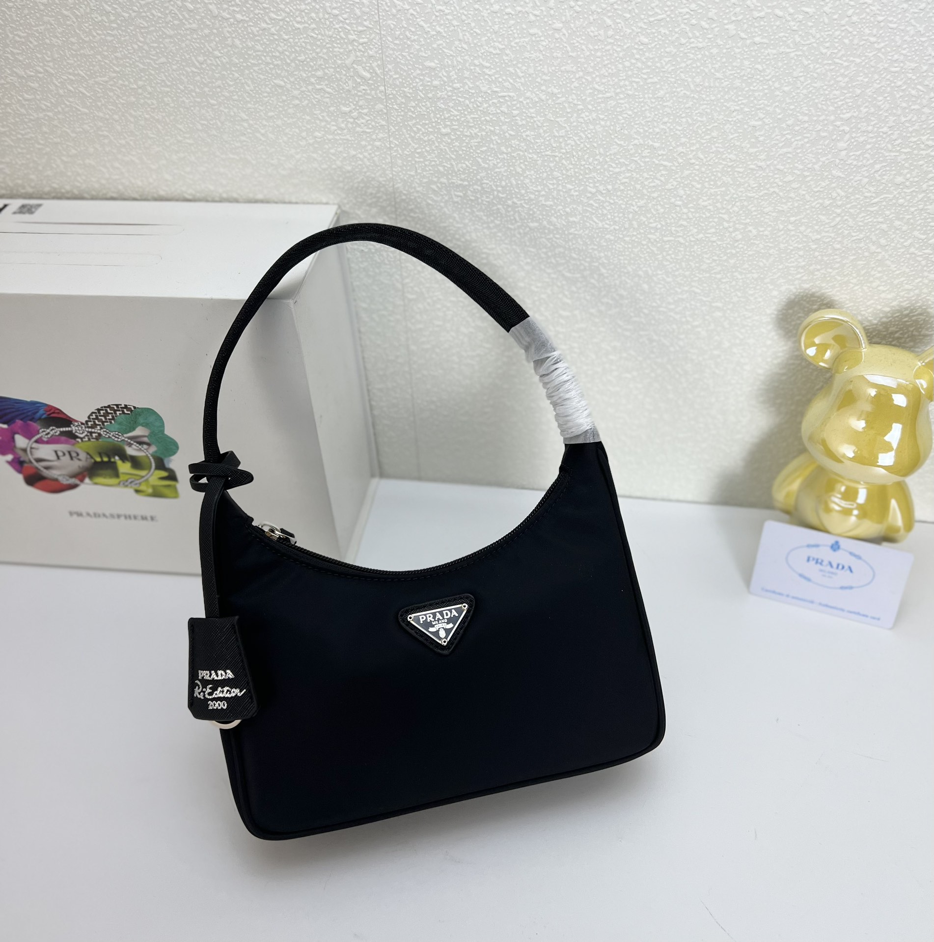 Prada Hobo Medieval Moon Bag - Black Bag