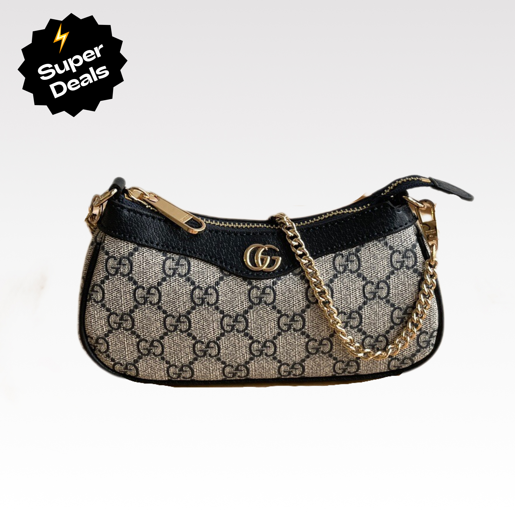 Gucci Ophidia Collection Mini Handbag - Beige And Black Bag