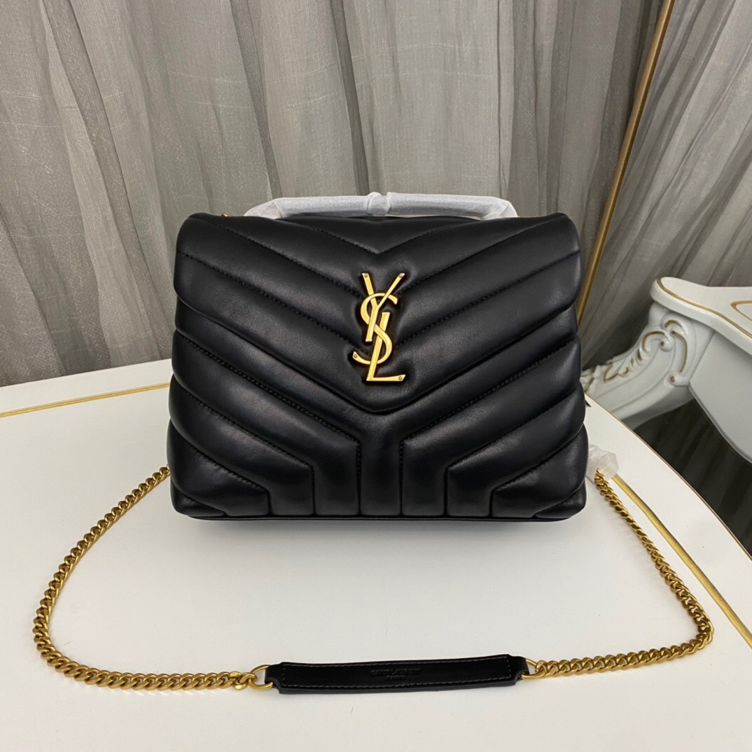 SAINT LAURENT Loulou Small Quilted Leather Shoulder Bag Black - Bag