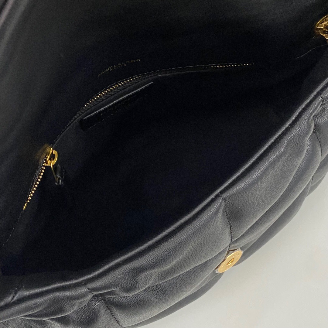 SAINT LAURENT Loulou Puffer Small Quilted Leather Shoulder Bag Black - Bag