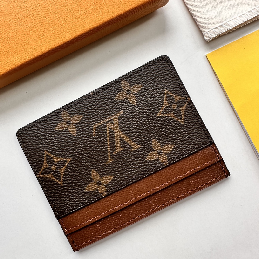 Louis Vuitton Double Card Holder Brown Monogram Wallet ﻿
