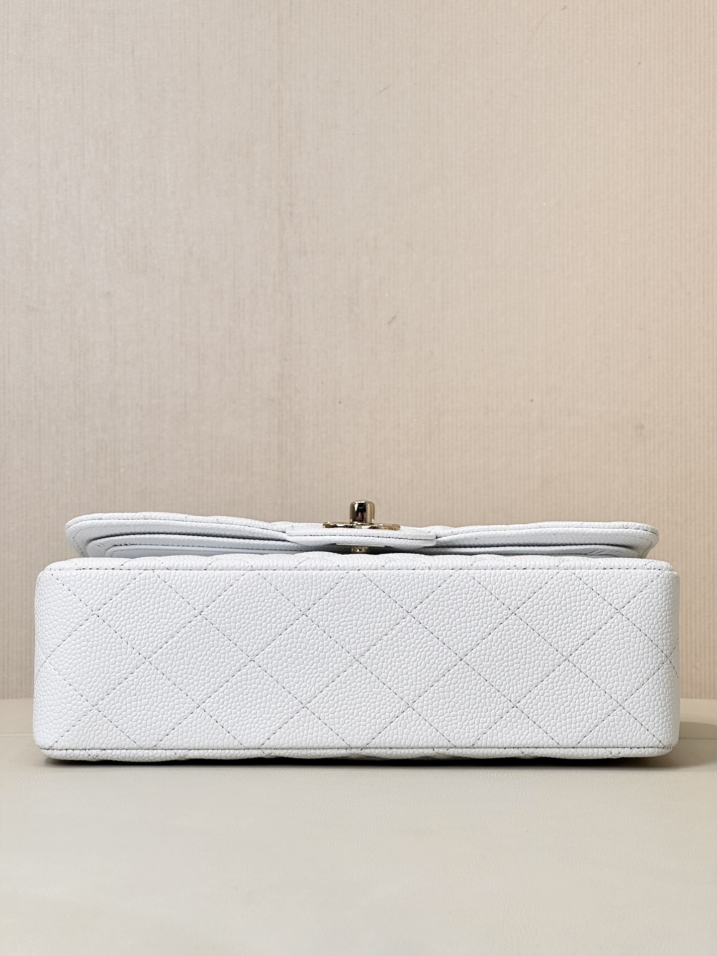 Chanel Classic Double Flag Bag White Leather Shoulder Bag