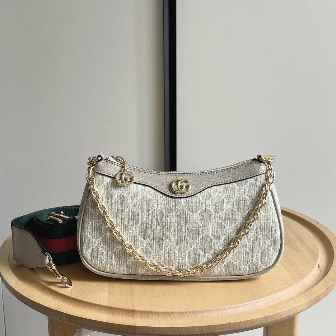 Gucci Ophidia Collection Handbag - Beige And White Bag