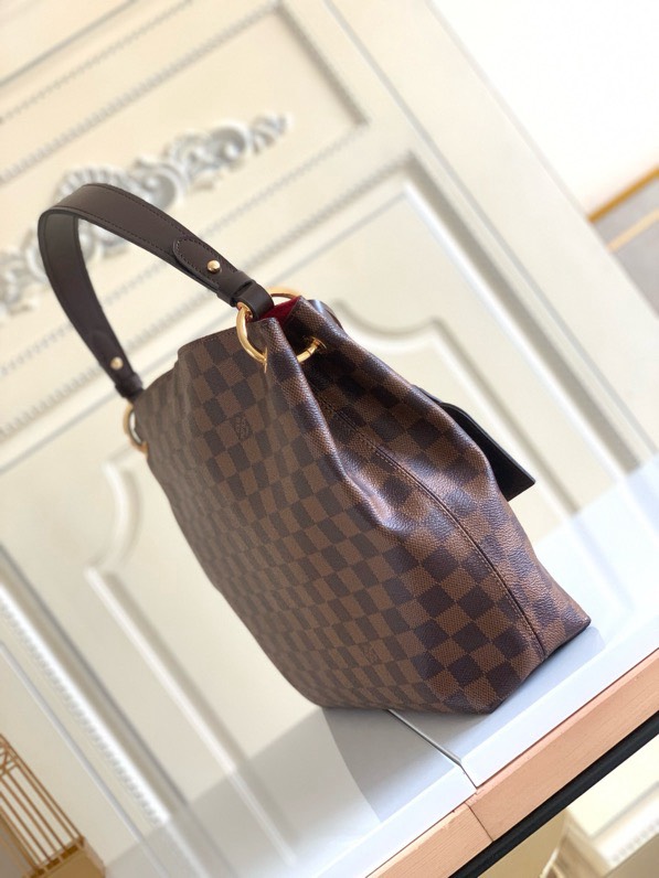 Louis Vuitton Graceful PM Damier Ebene Canvas Shoulder Bag-Ebene Bag