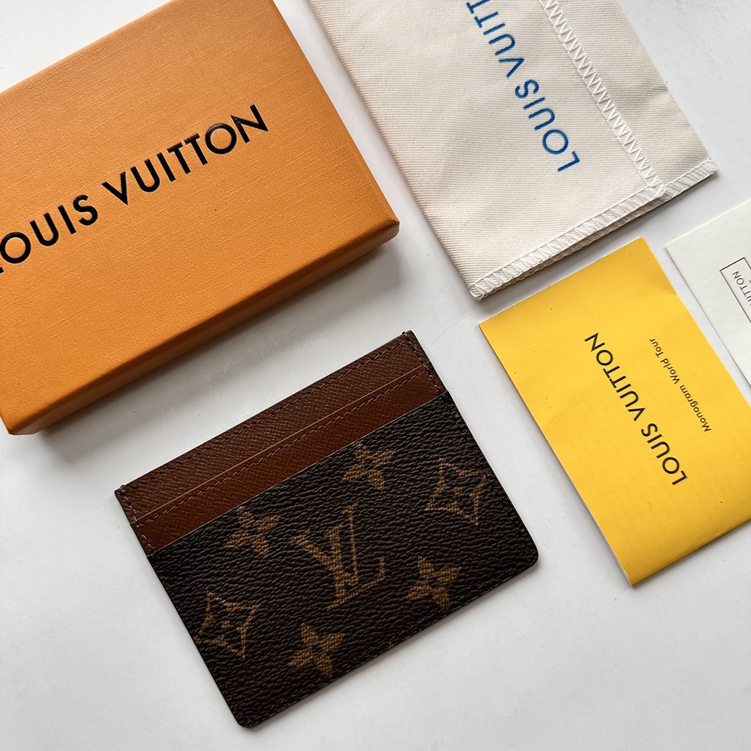 Louis Vuitton Double Card Holder Brown Monogram Wallet ﻿