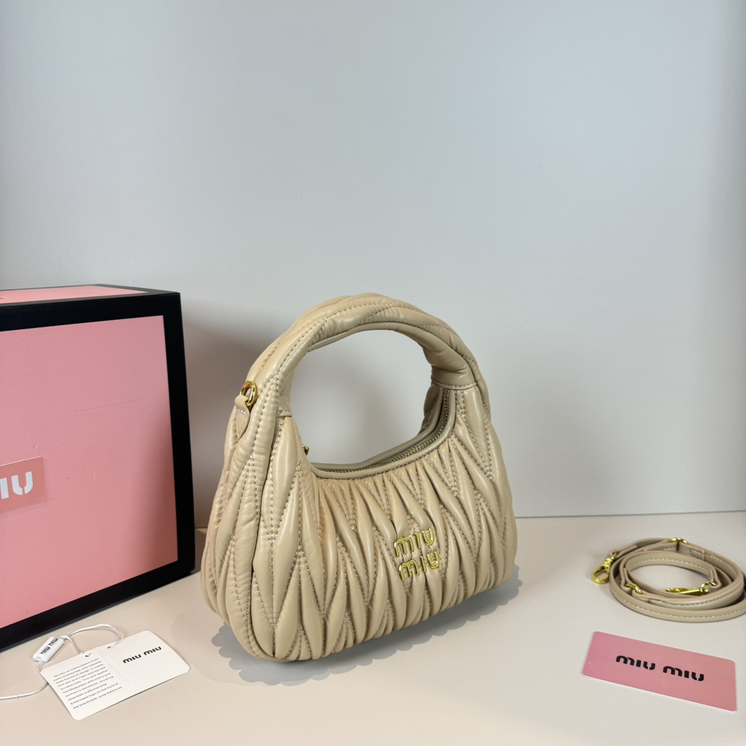 Miu Miu Wander matelassé nappa leather hobo bag handbag - Bag