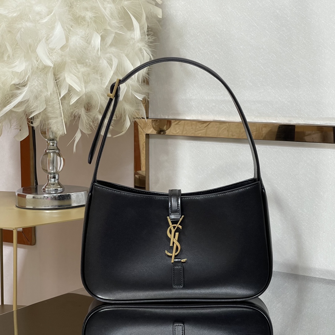 SAINT LAURENT YSL Croc-Embossed Le 5 à 7 Hobo Bag