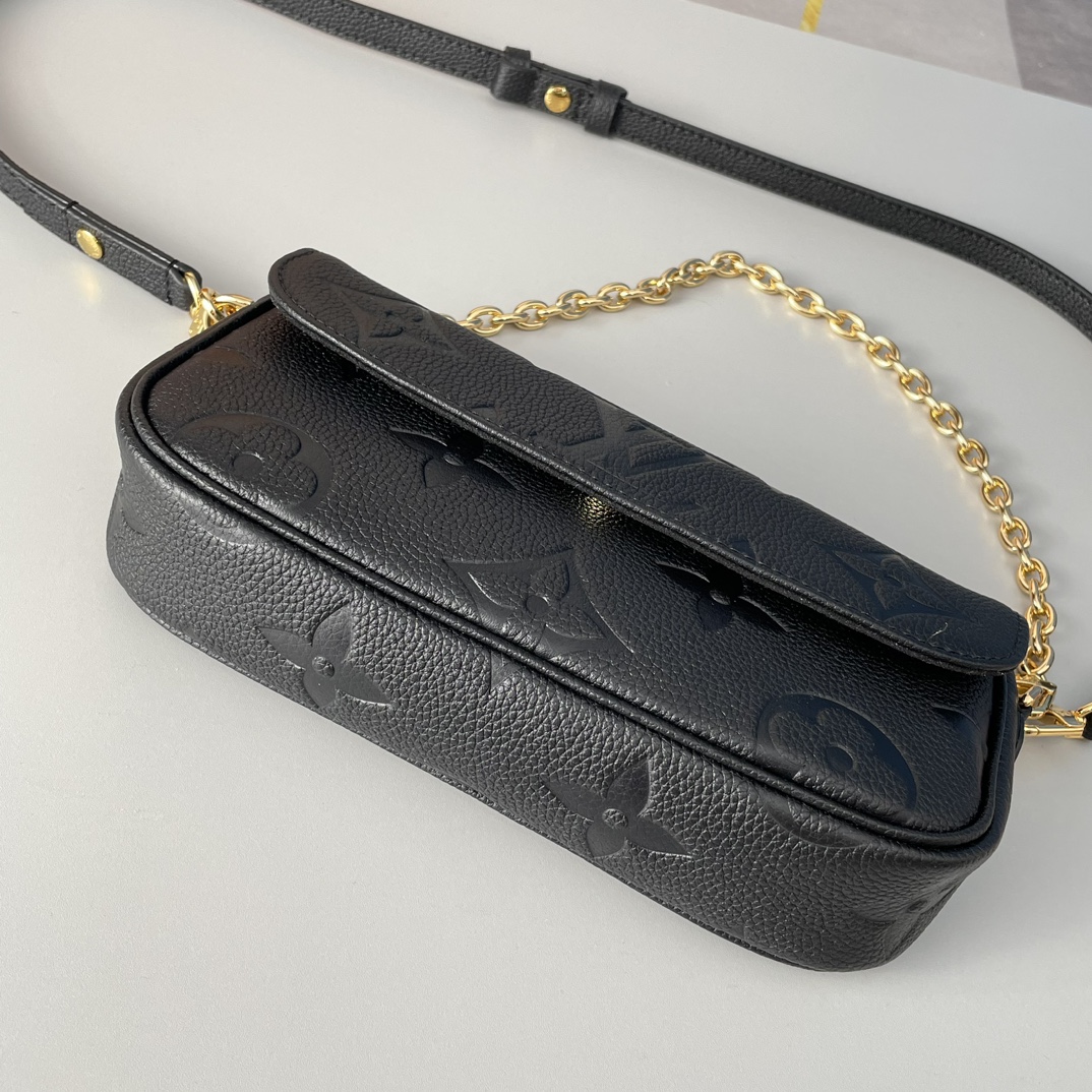 Louis Vuitton Empreinte Monogram Leather Black Wallet On Chain Ivy - Bag