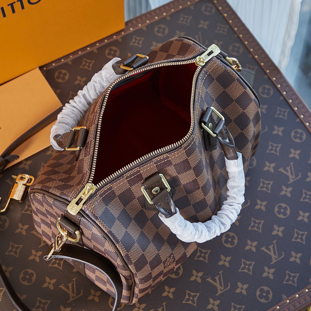Louis Vuitton Speedy Bandoulière 25 Damier Ebene Women Handbag - Bag