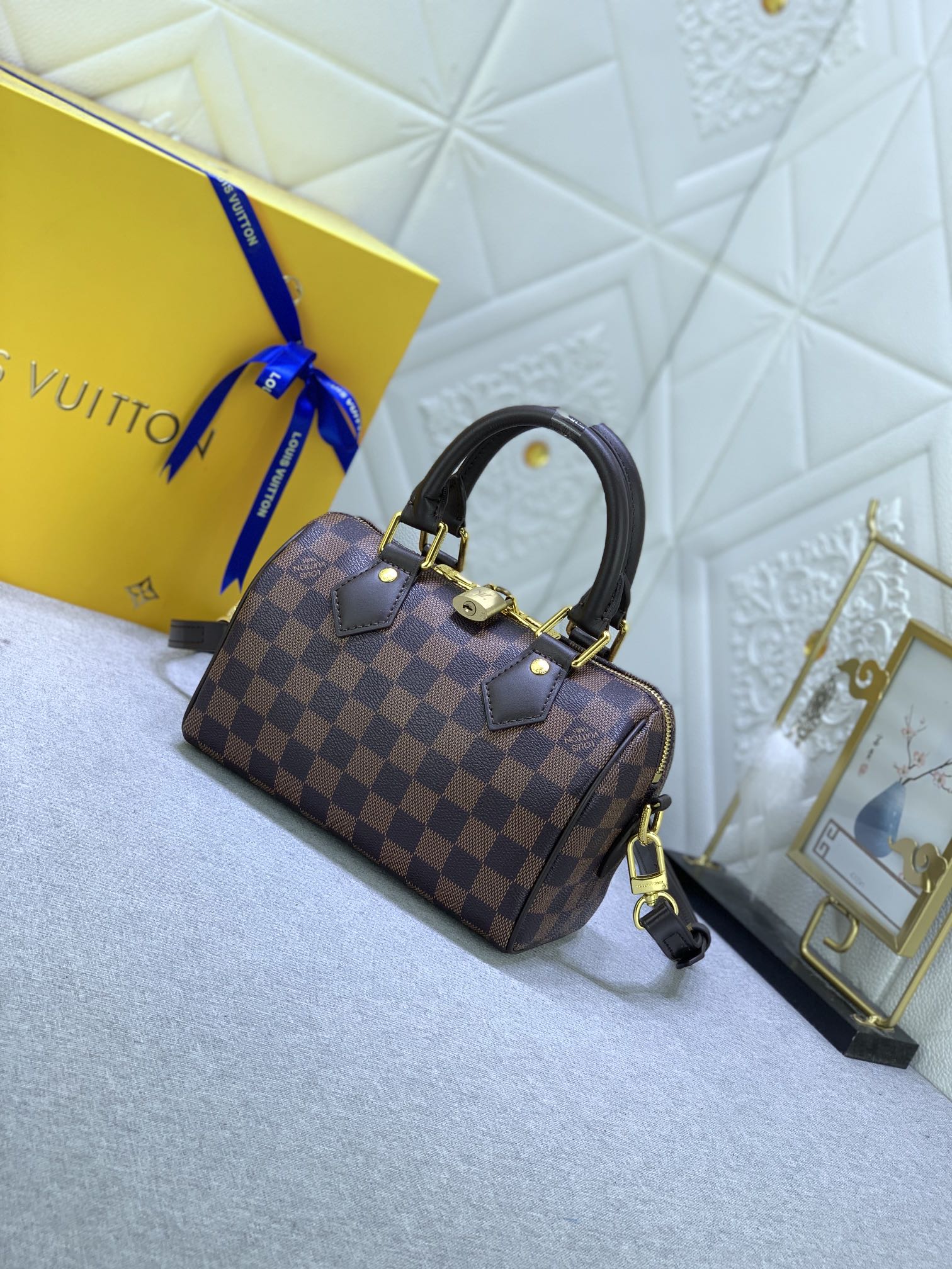 Louis Vuitton Speedy Bandoulière 20 Damier Ebene Women Handbag - Bag