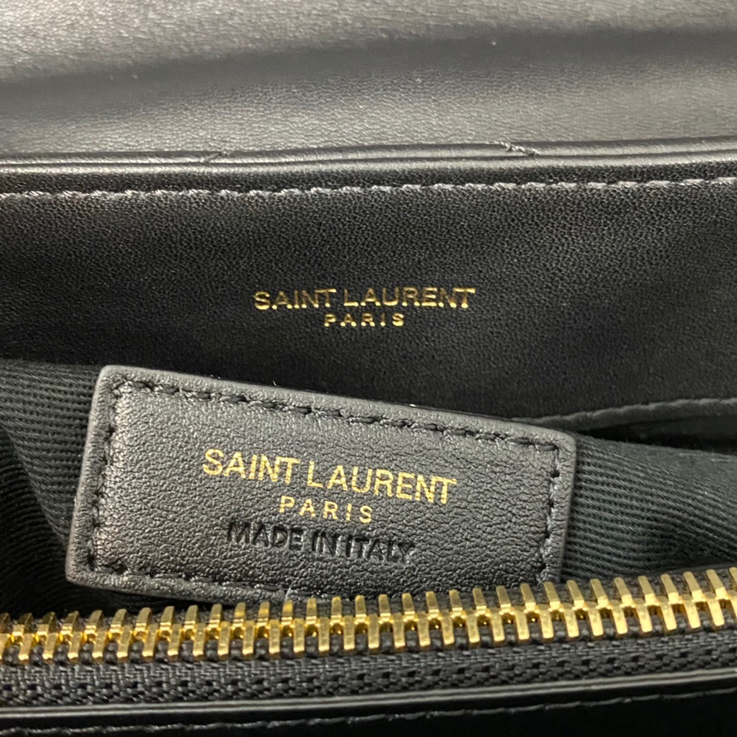 SAINT LAURENT Loulou medium quilted leather shoulder bag black - Bag