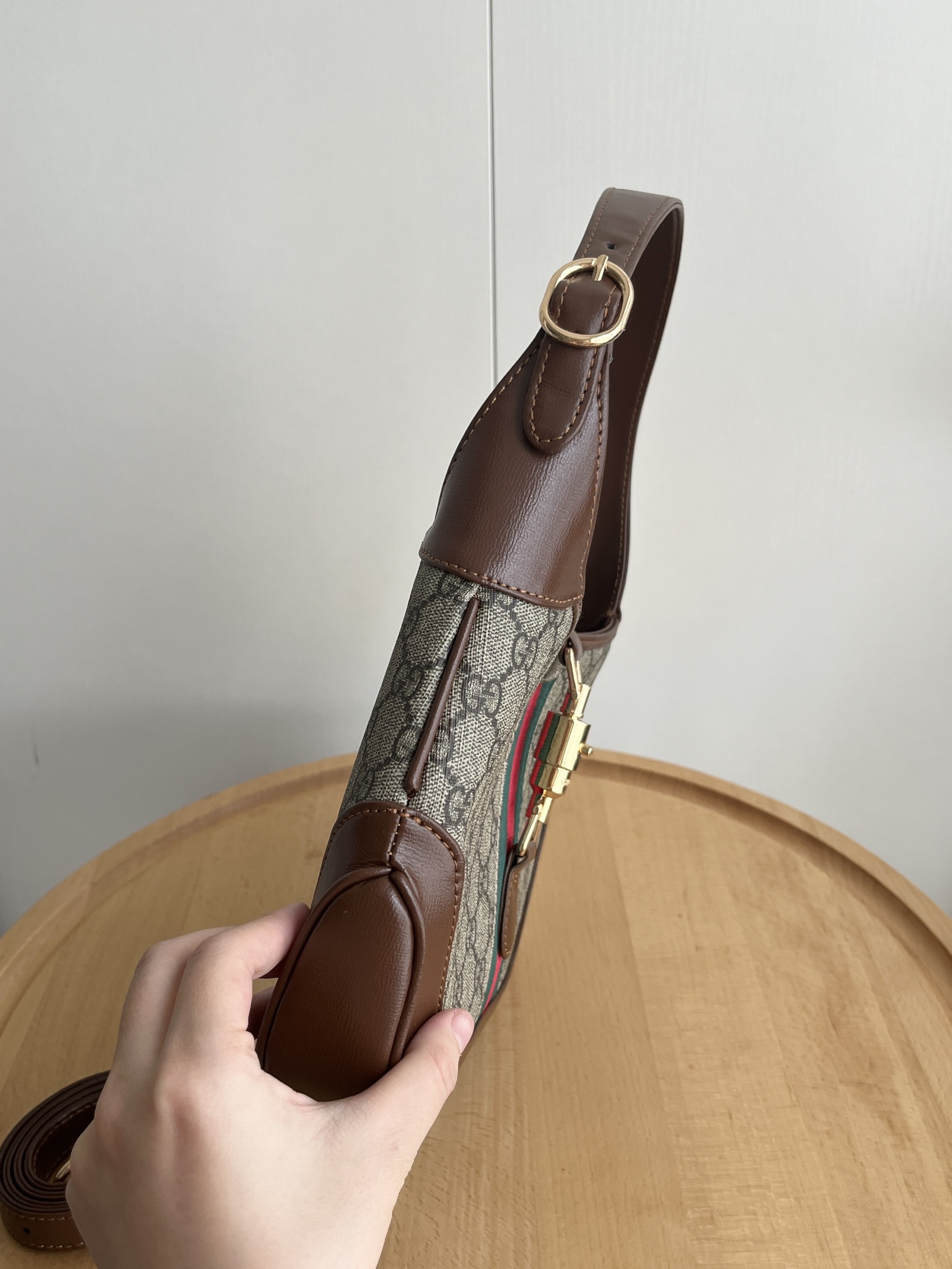 Gucci Jackie 1961 Shoulder Bag Small GG Beige/Ebony - Bag