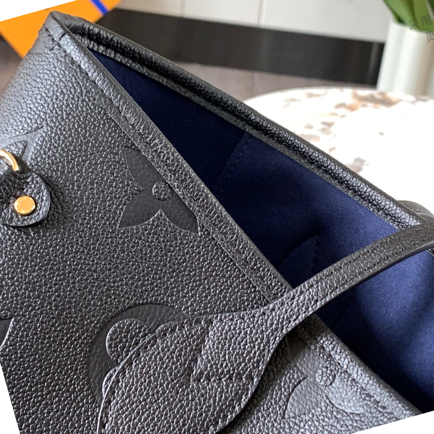 Louis Vuitton Neverfull Black Embossed Medium Handbag