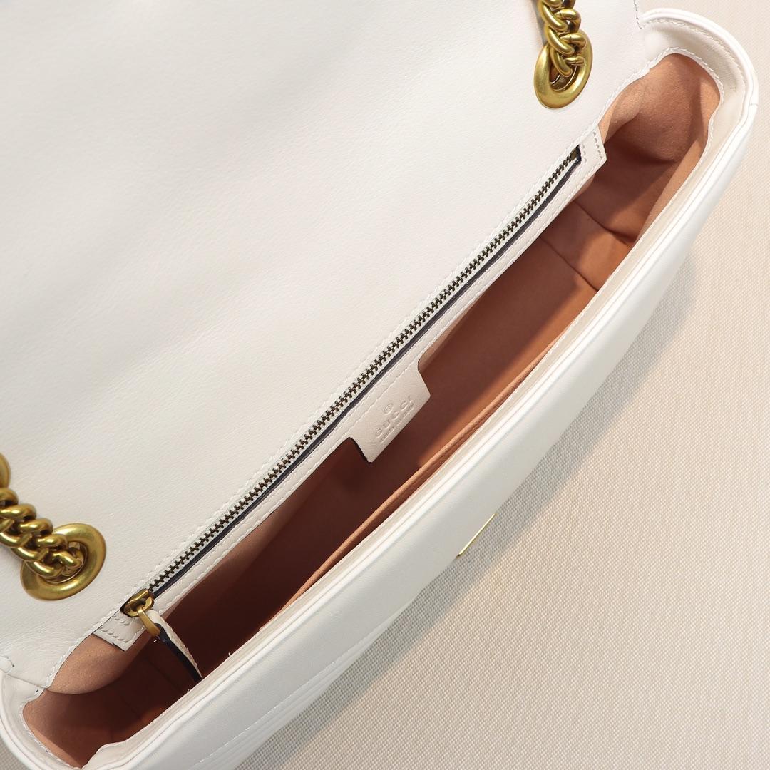 Gucci GG Marmont Small Shoulder Bag in white leather - Bag