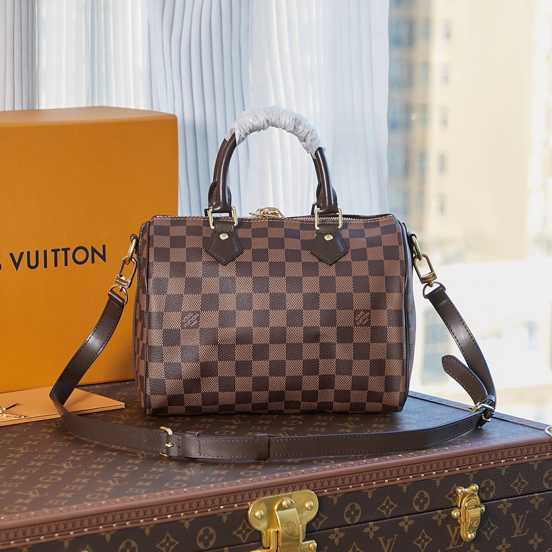 Louis Vuitton Speedy Bandoulière 25 Damier Ebene Women Handbag - Bag