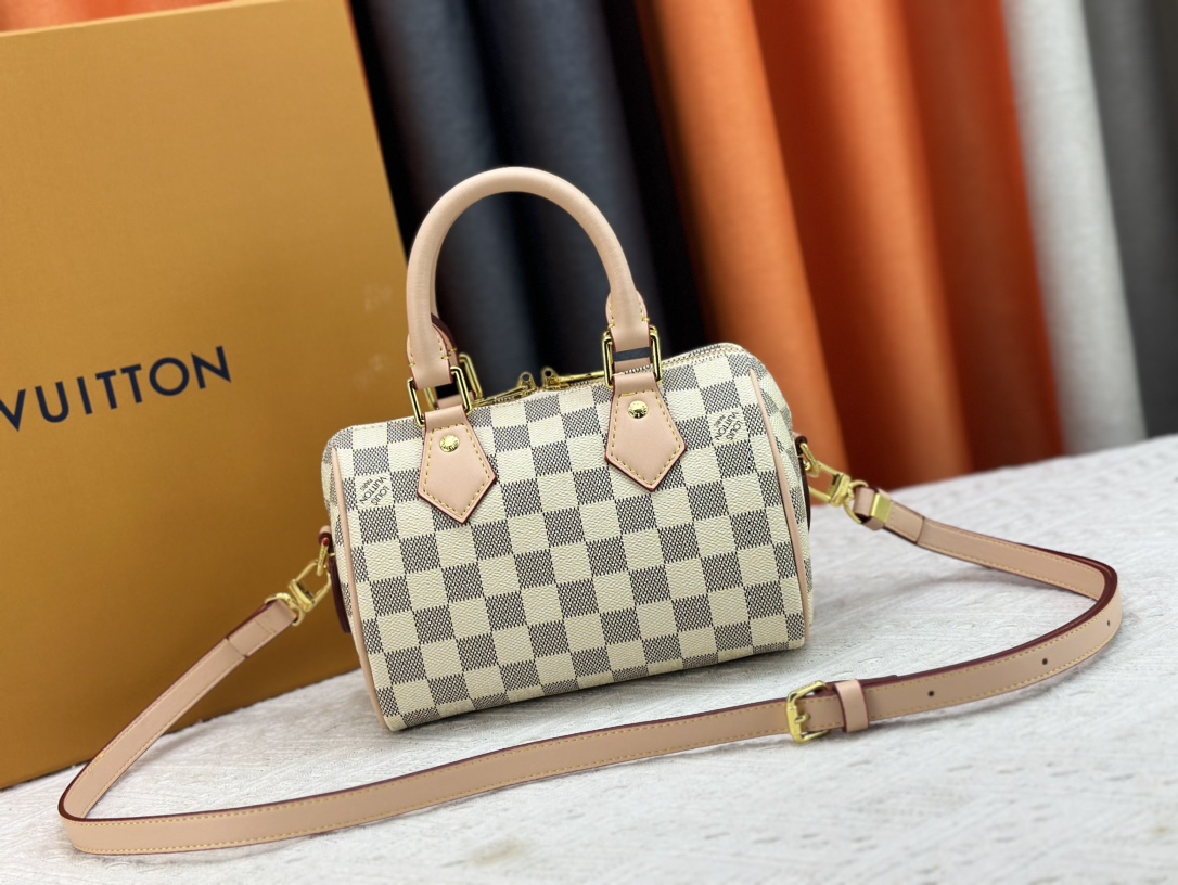 Louis Vuitton Speedy Bandoulière Damier Azur Canvas Women Handbag - Bag