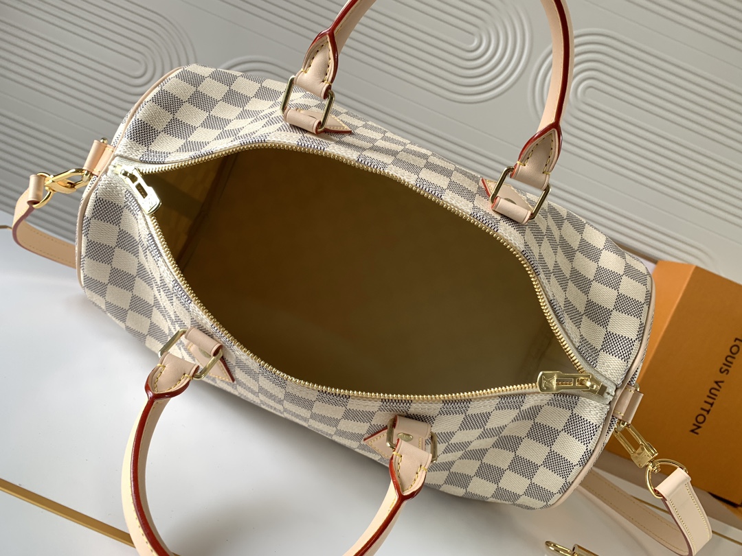 Louis Vuitton Speedy Bandoulière 35 Damier Azur Canvas Women Handbag - Bag