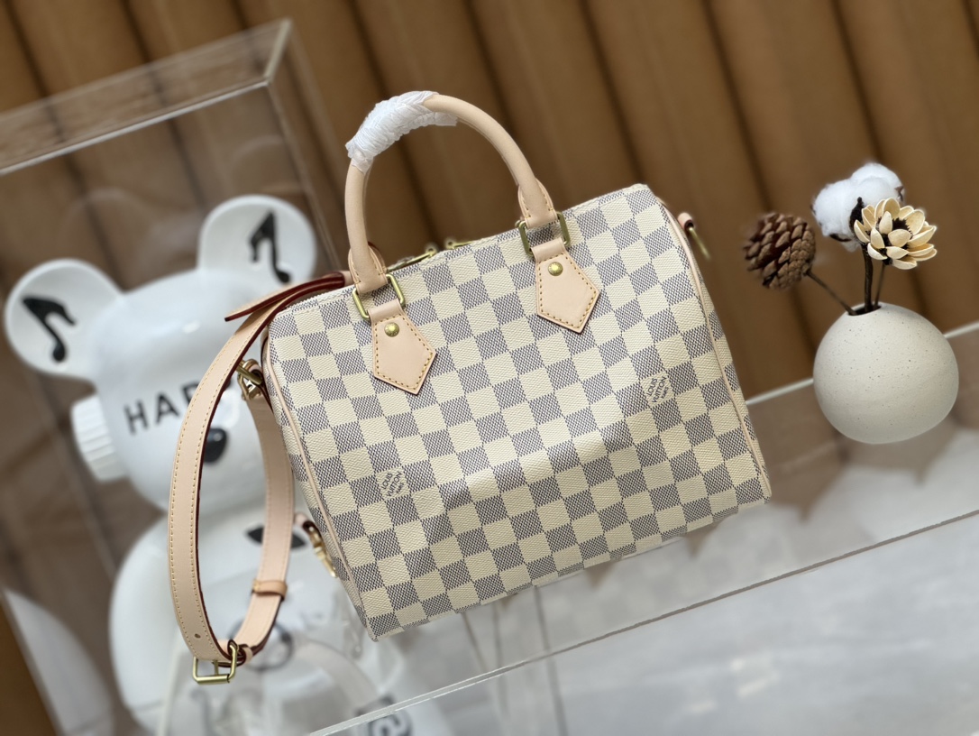 Louis Vuitton Speedy Bandoulière 25 Damier Azur Canvas Women Handbag - Bag