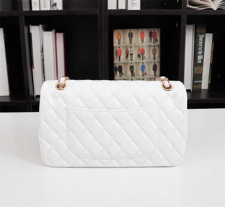 Chanel Classic Double Flap Bag White Golden Hardware - Bag