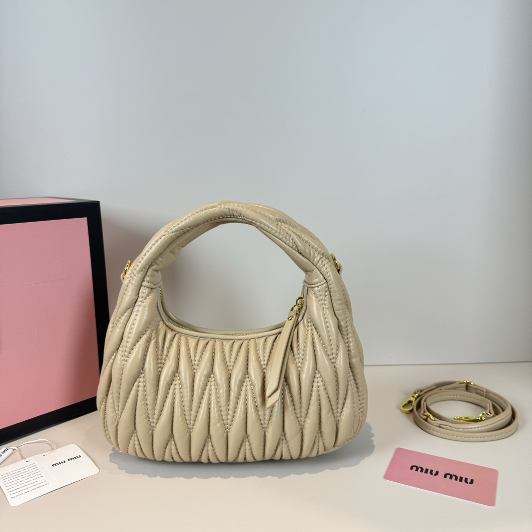 Miu Miu Wander matelassé nappa leather hobo bag handbag - Bag