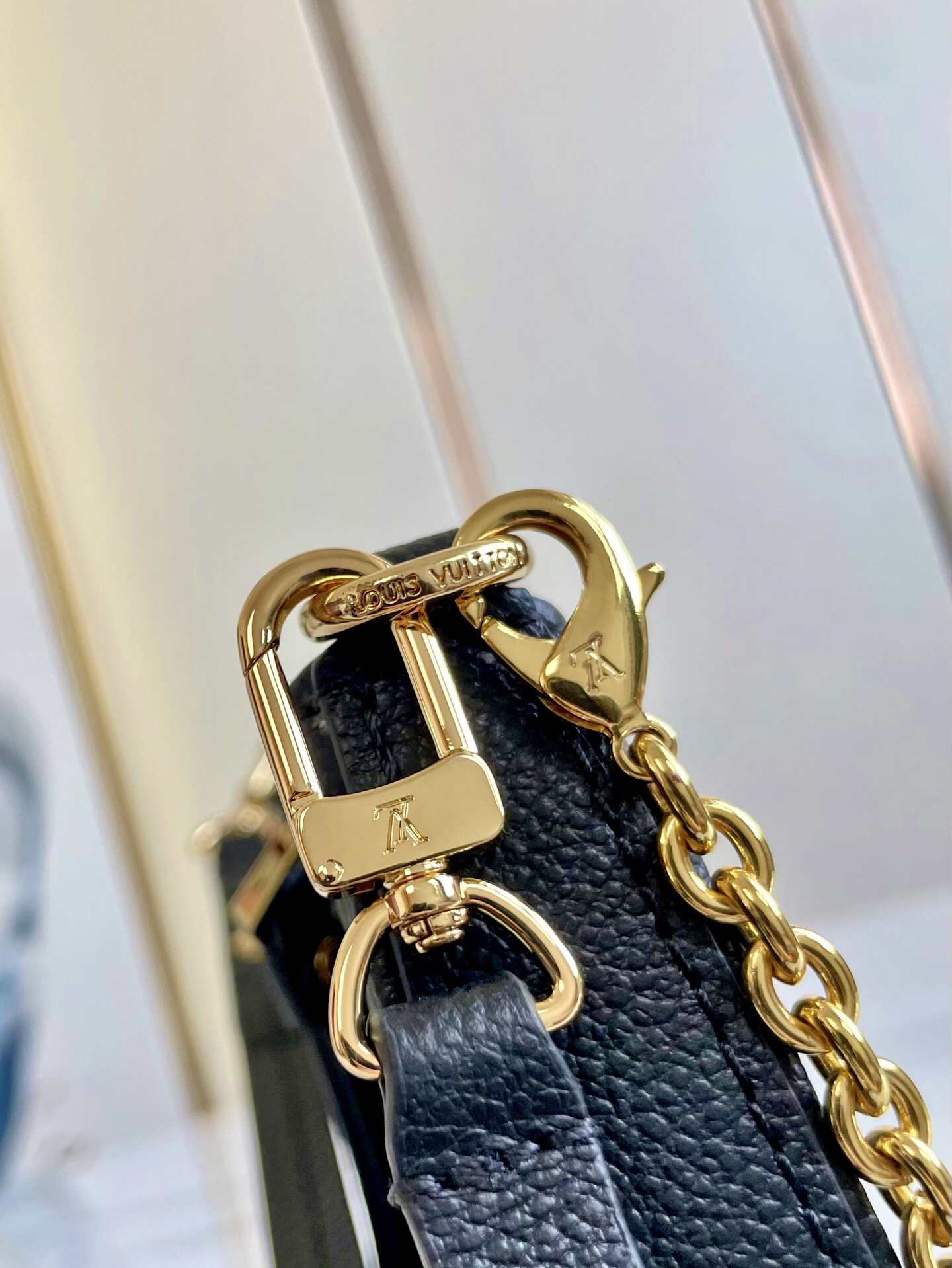 Louis Vuitton Empreinte Monogram Leather Black Easy Pouch On Strap Shoulder Bag Black - Bag