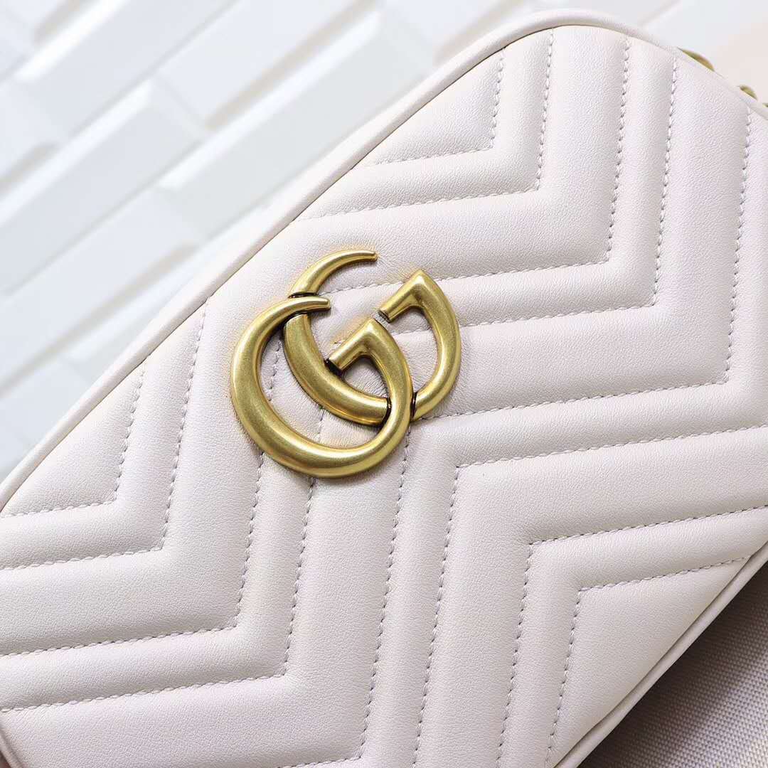 GUCCI Calfskin Matelasse GG Marmont Chain Shoulder Bag