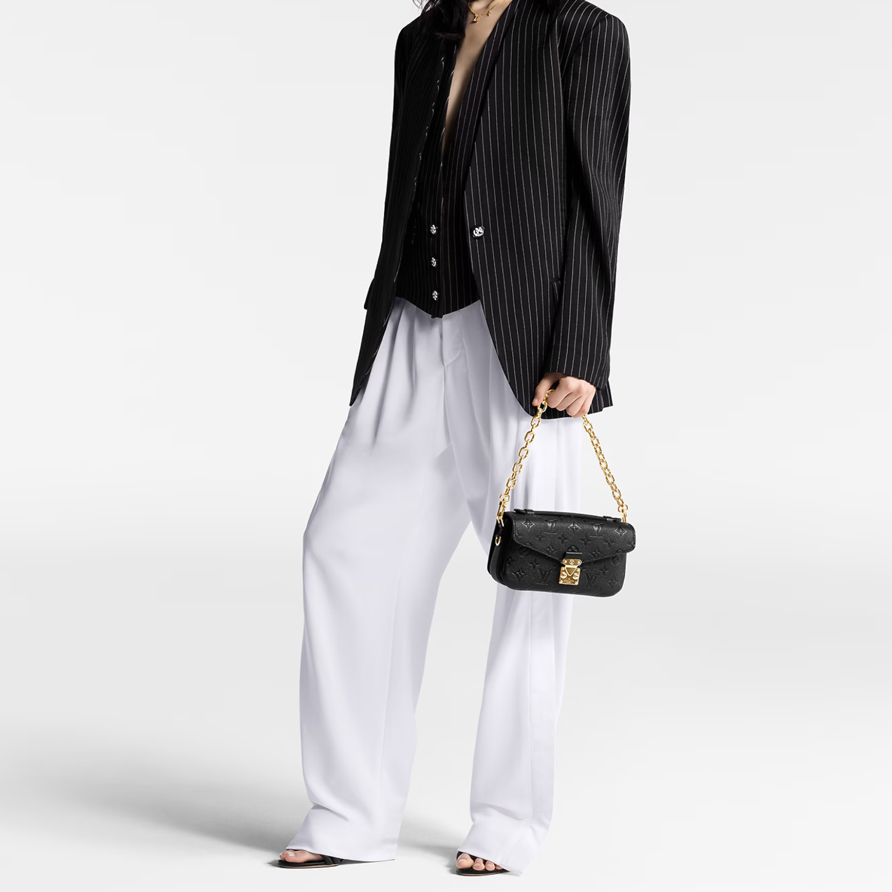 Louis Vuitton Empreinte Monogram Leather Black Pochette Métis East West - Bag