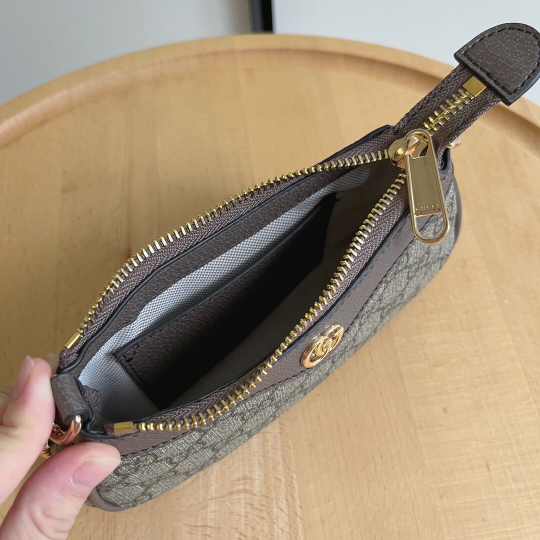 Gucci Ophidia Collection Handbag - Beige And Dark Brown Bag