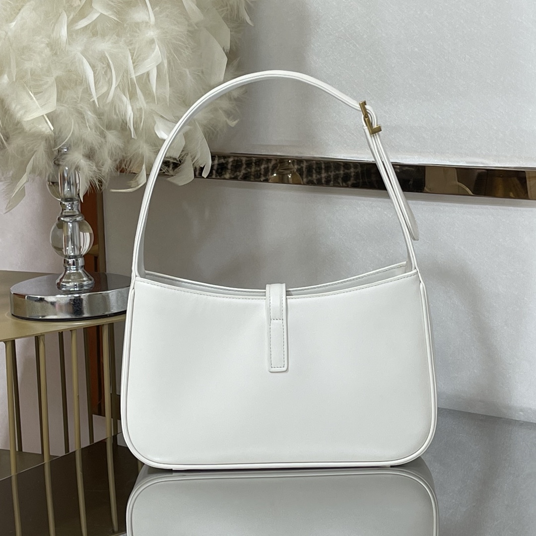 SAINT LAURENT YSL Croc-Embossed Le 5 à 7 Hobo Bag