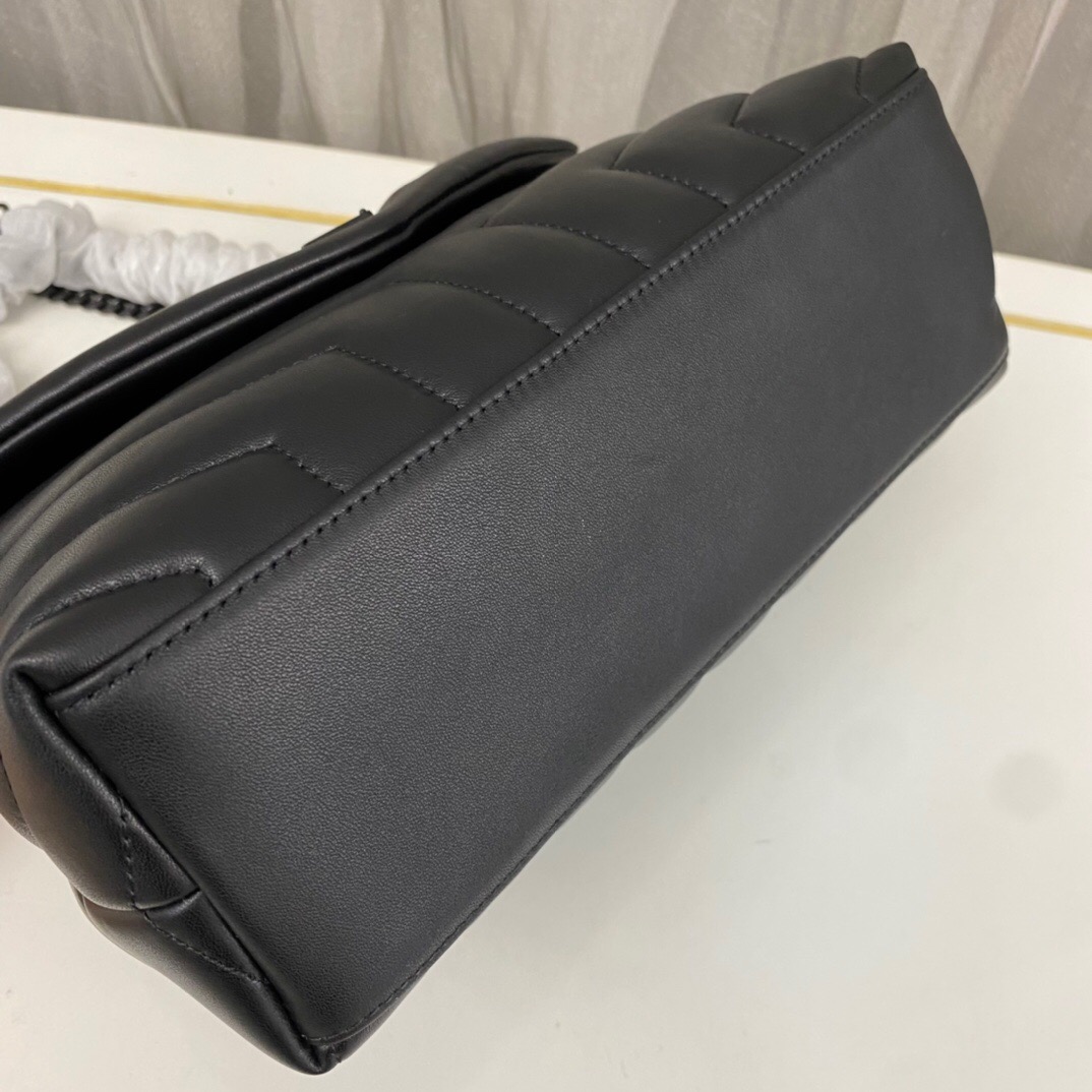 SAINT LAURENT Loulou Small Quilted Leather Shoulder Bag Black - Bag