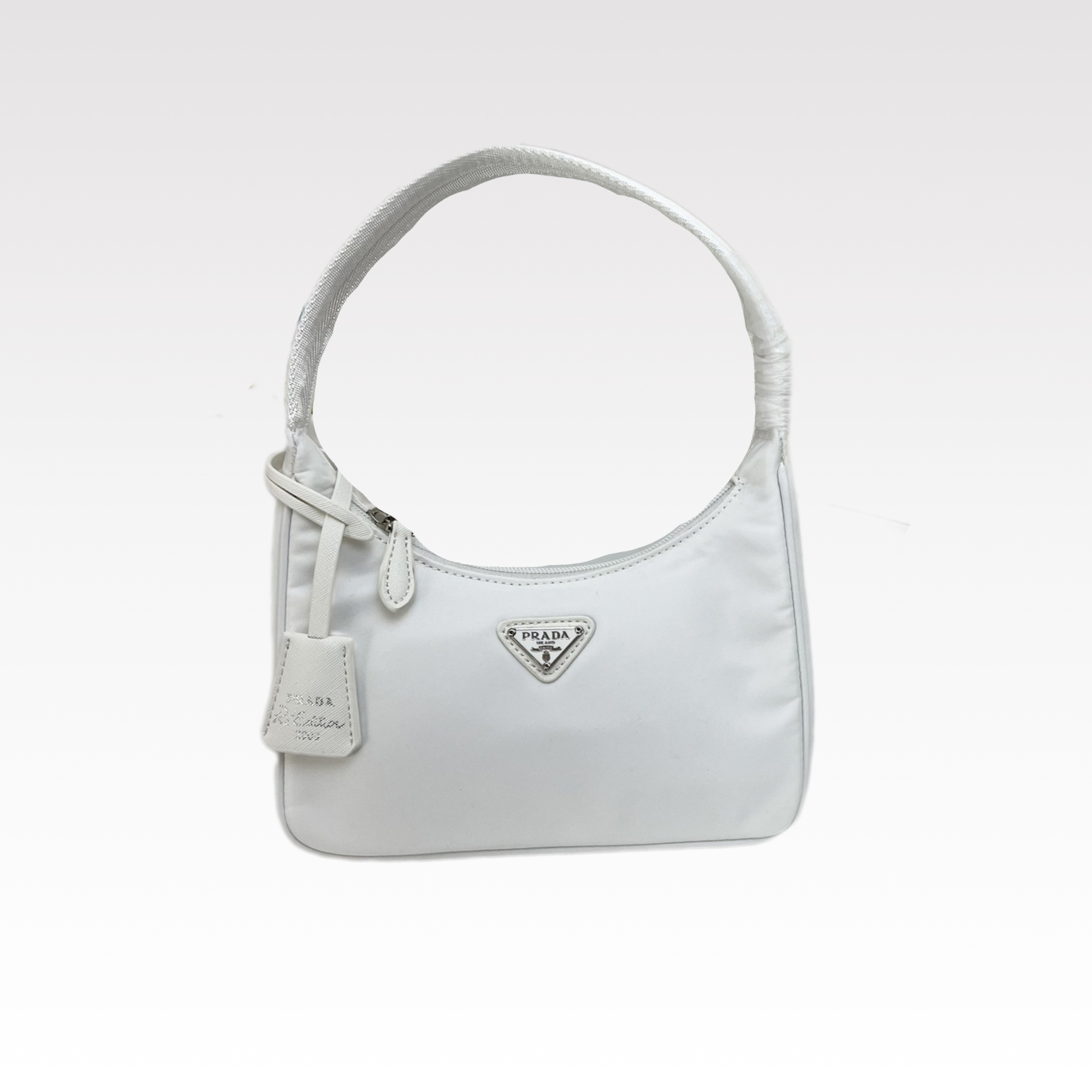 Prada Hobo Medieval Moon Bag - White Bag