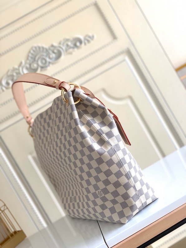 Louis Vuitton Graceful MM Damier Azur Canvas Shoulder Bag