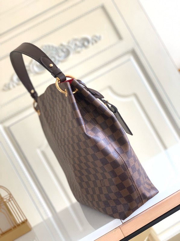 Louis Vuitton Graceful MM Damier Ebene Canvas Shoulder Bag-Ebene Bag