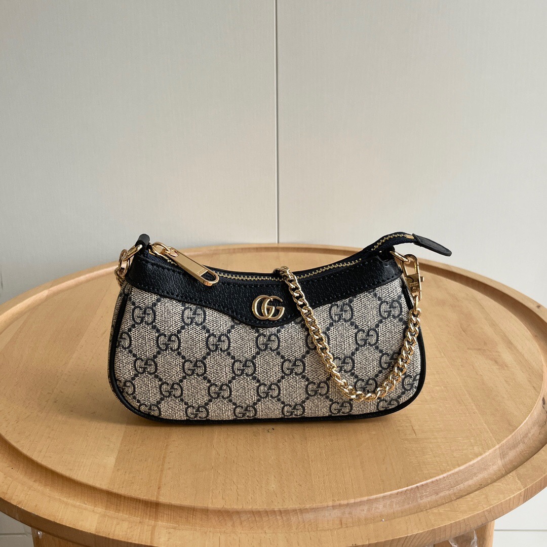 Gucci Ophidia Collection Mini Handbag - Beige And Black Bag