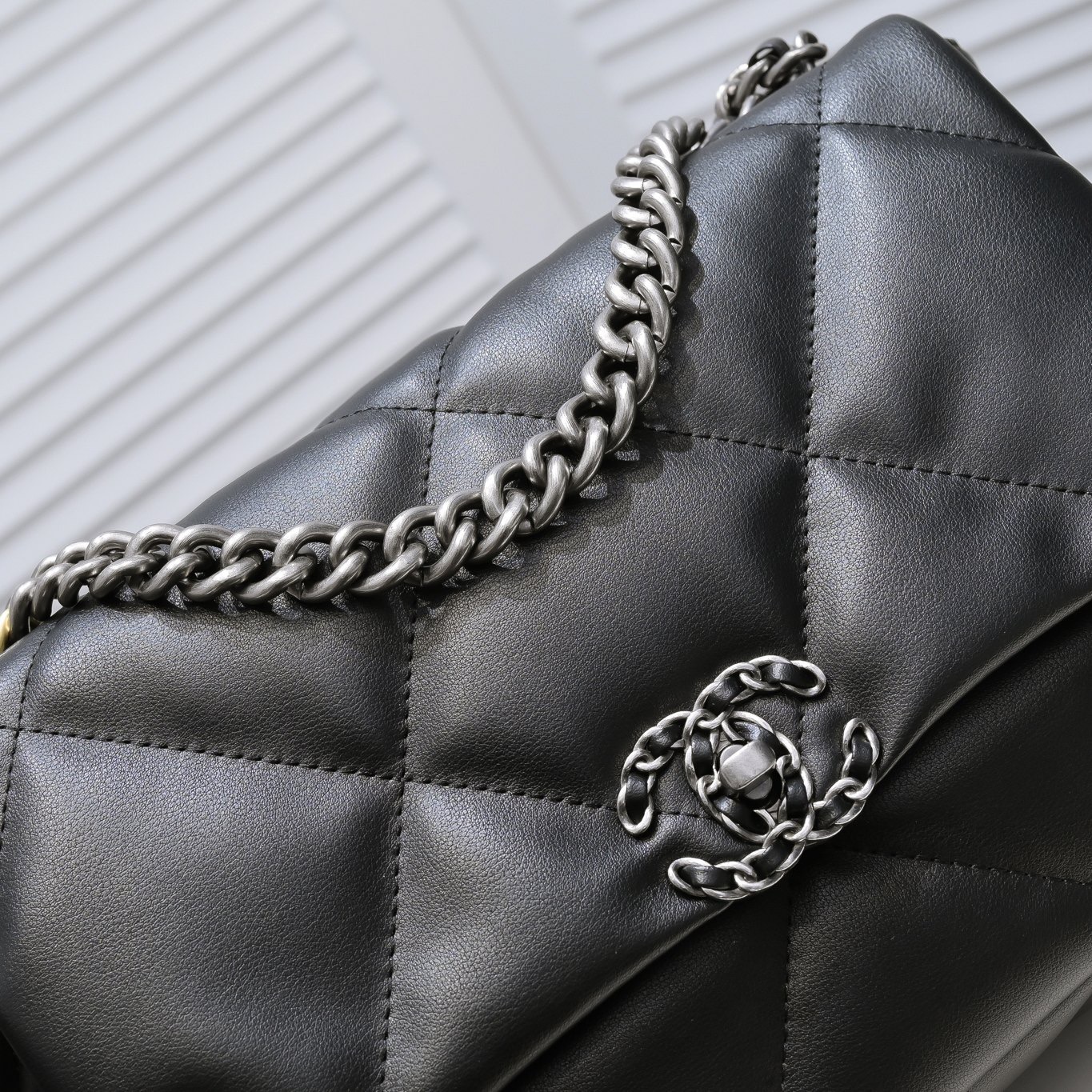 Chanel Calfskin Quilted Large Chanel 19 Flap Black - Bag
