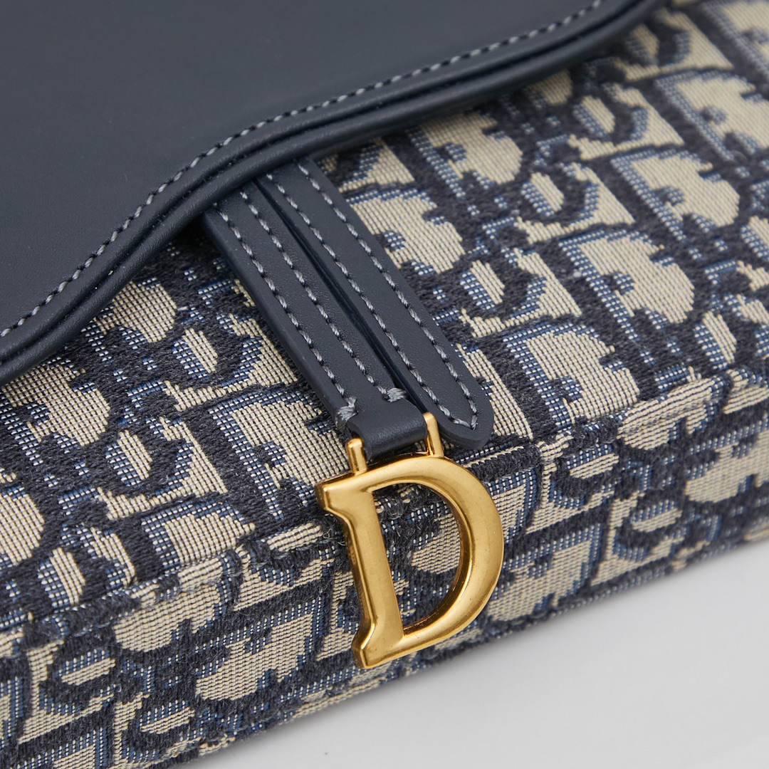 Dior Saddle Blue Chain Pouch Bag
