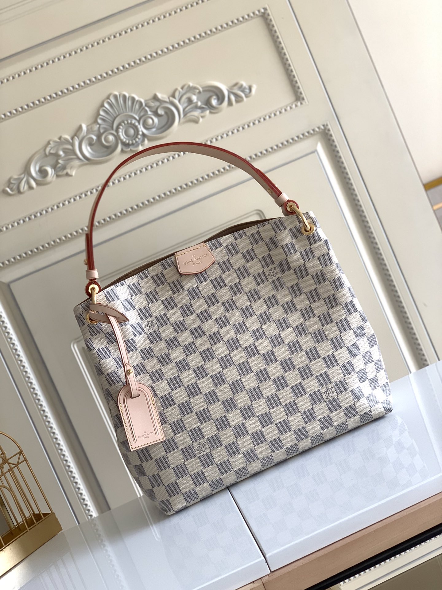 Louis Vuitton Graceful PM Damier Azur Canvas Shoulder Bag
