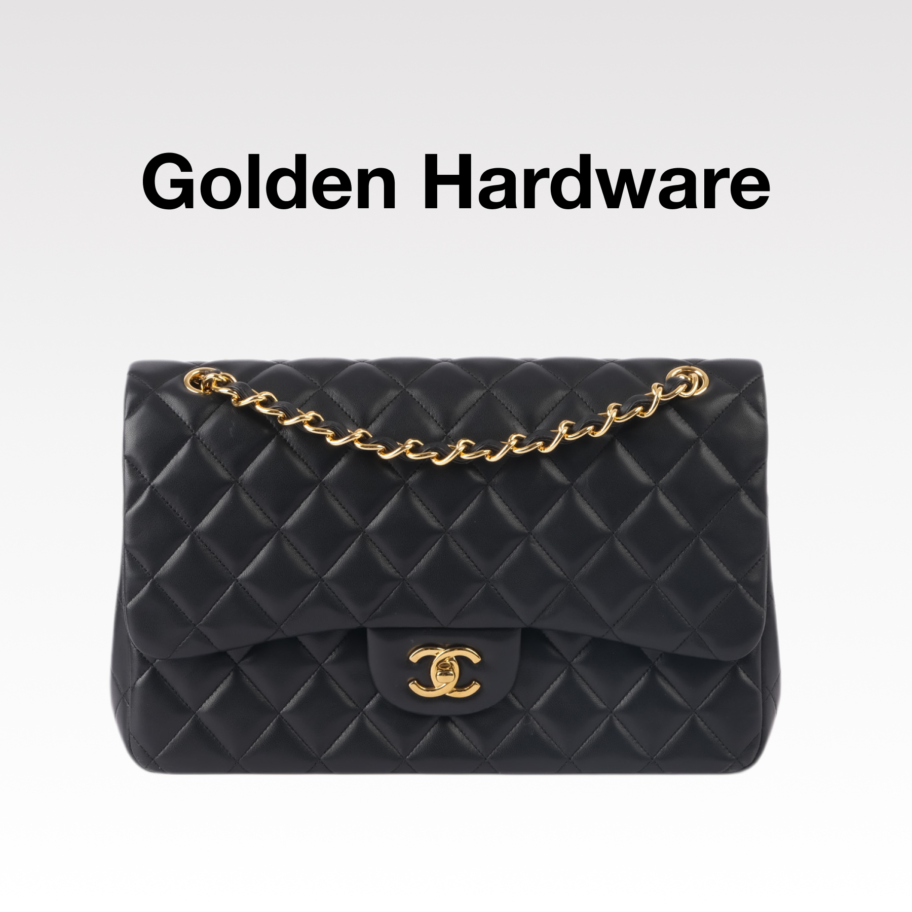 Chanel Classic Double Flag Bag Black Leather Golden Hardware Shoulder Bag