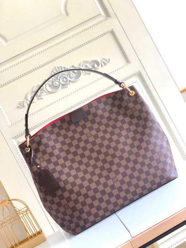 Louis Vuitton Graceful MM Damier Ebene Canvas Shoulder Bag-Ebene Bag