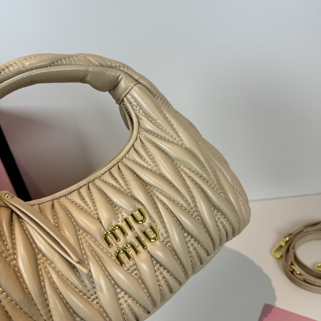 Miu Miu Wander matelassé nappa leather hobo bag handbag - Bag