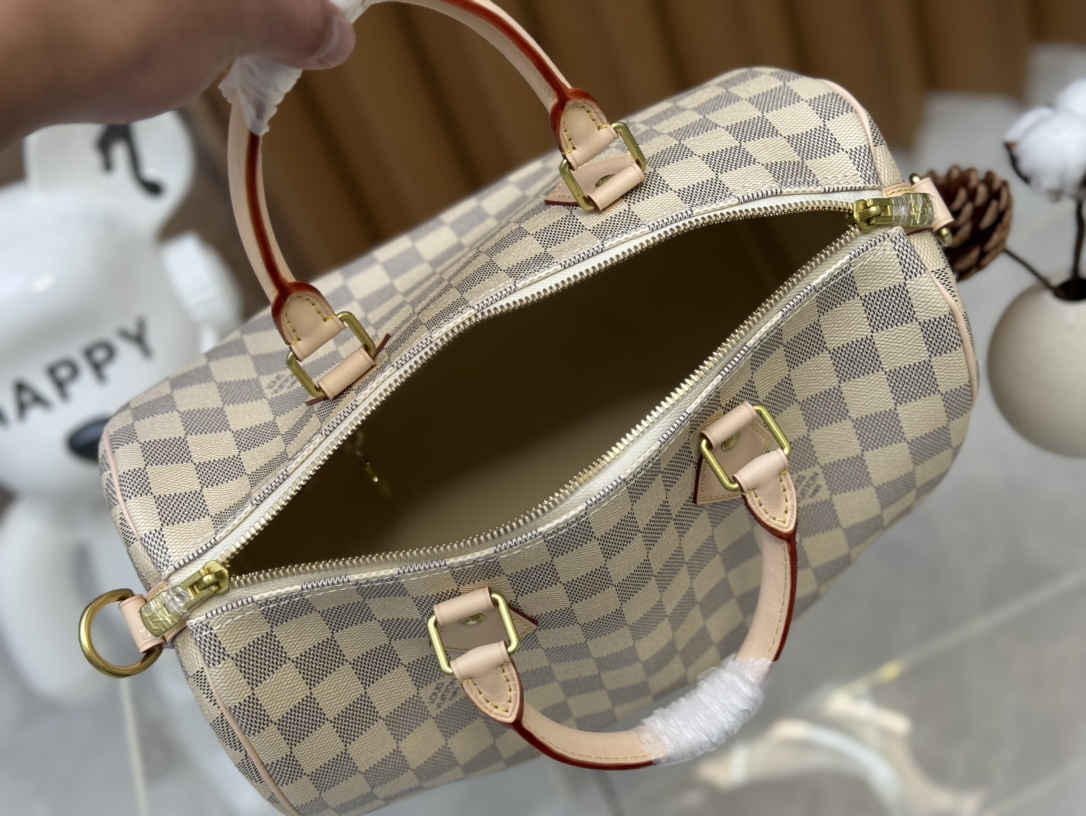 Louis Vuitton Speedy Bandoulière 30 Damier Azur Canvas Women Handbag - Bag