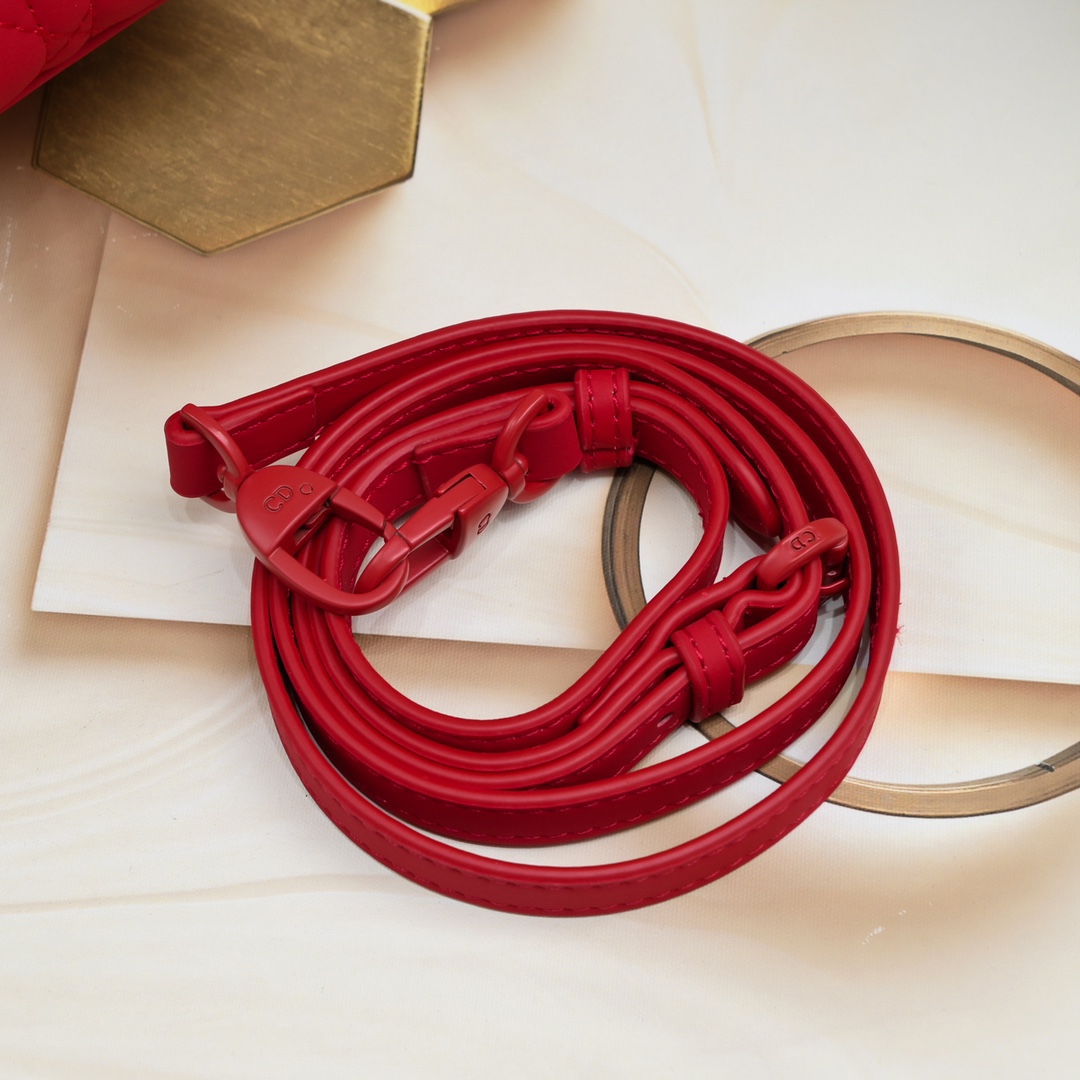 Dior Medium Lady Dior Bag Red Ultramatte Calfskin - Bag