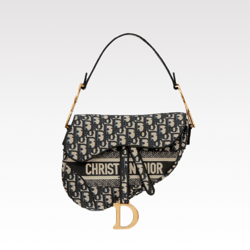 Dior SADDLE Bag Blue Dior Oblique Embroidered Velvet - Bag
