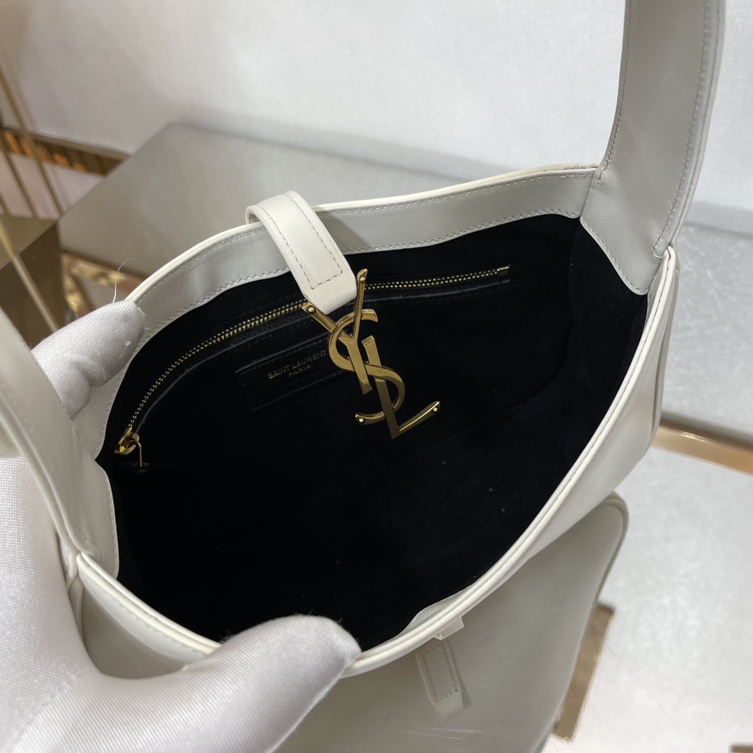 SAINT LAURENT YSL Croc-Embossed Le 5 à 7 Hobo Bag