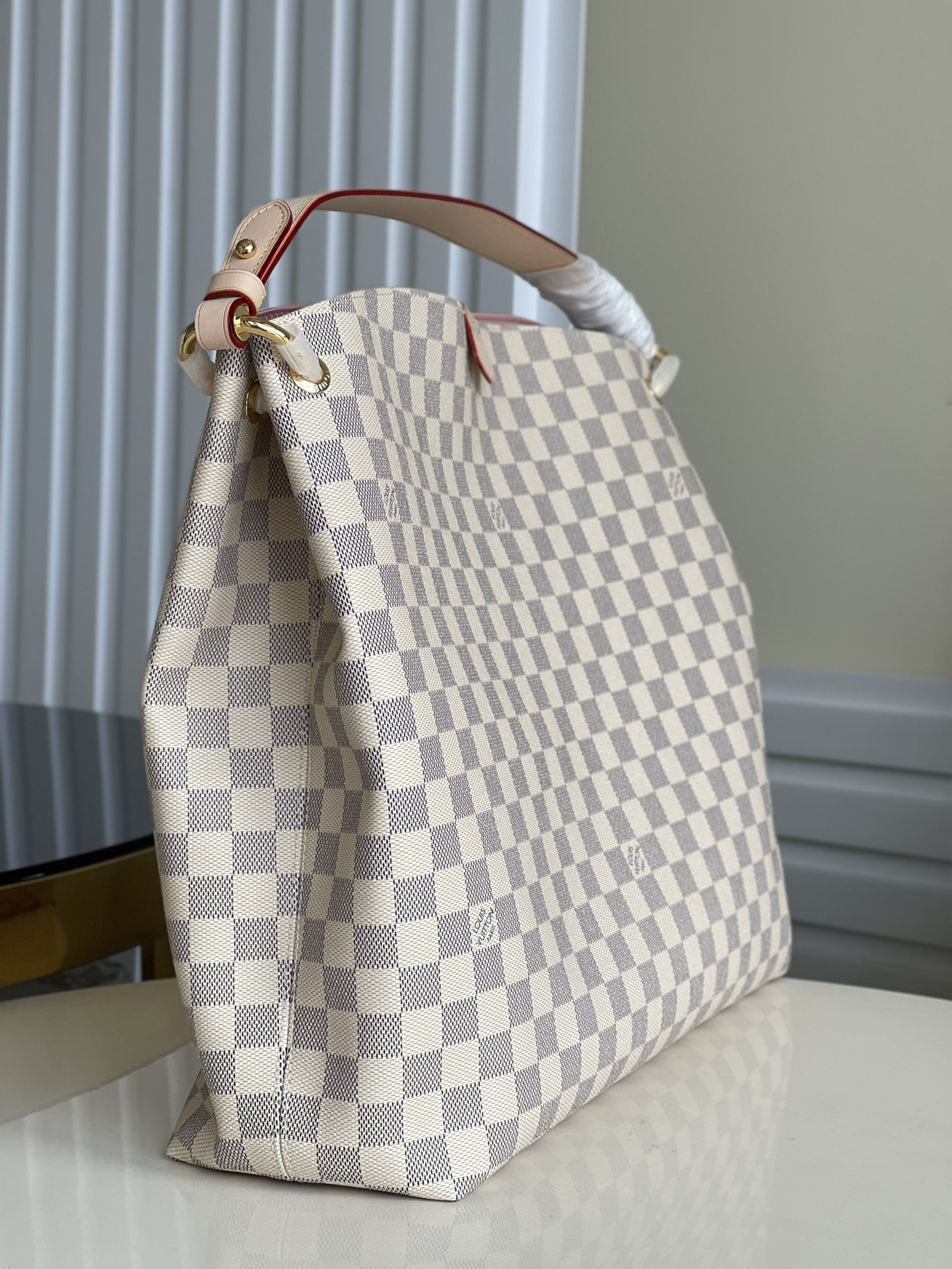 Louis Vuitton Graceful MM Damier Azur Canvas Shoulder Bag