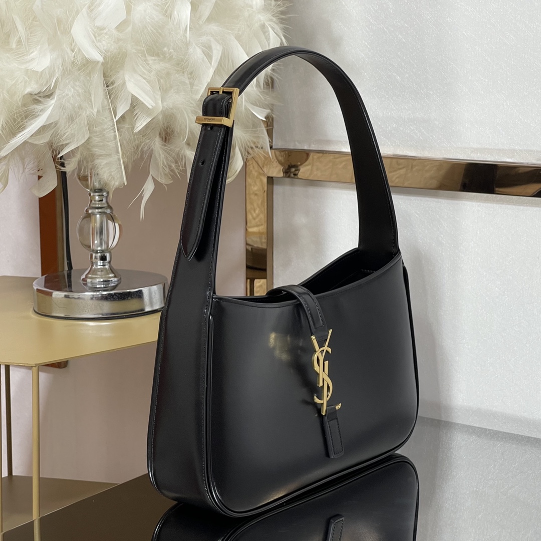 SAINT LAURENT YSL Croc-Embossed Le 5 à 7 Hobo Bag